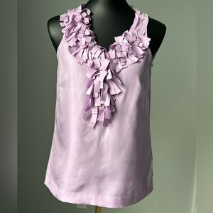J. Crew Lavender purple silk Ruffle tank blouse